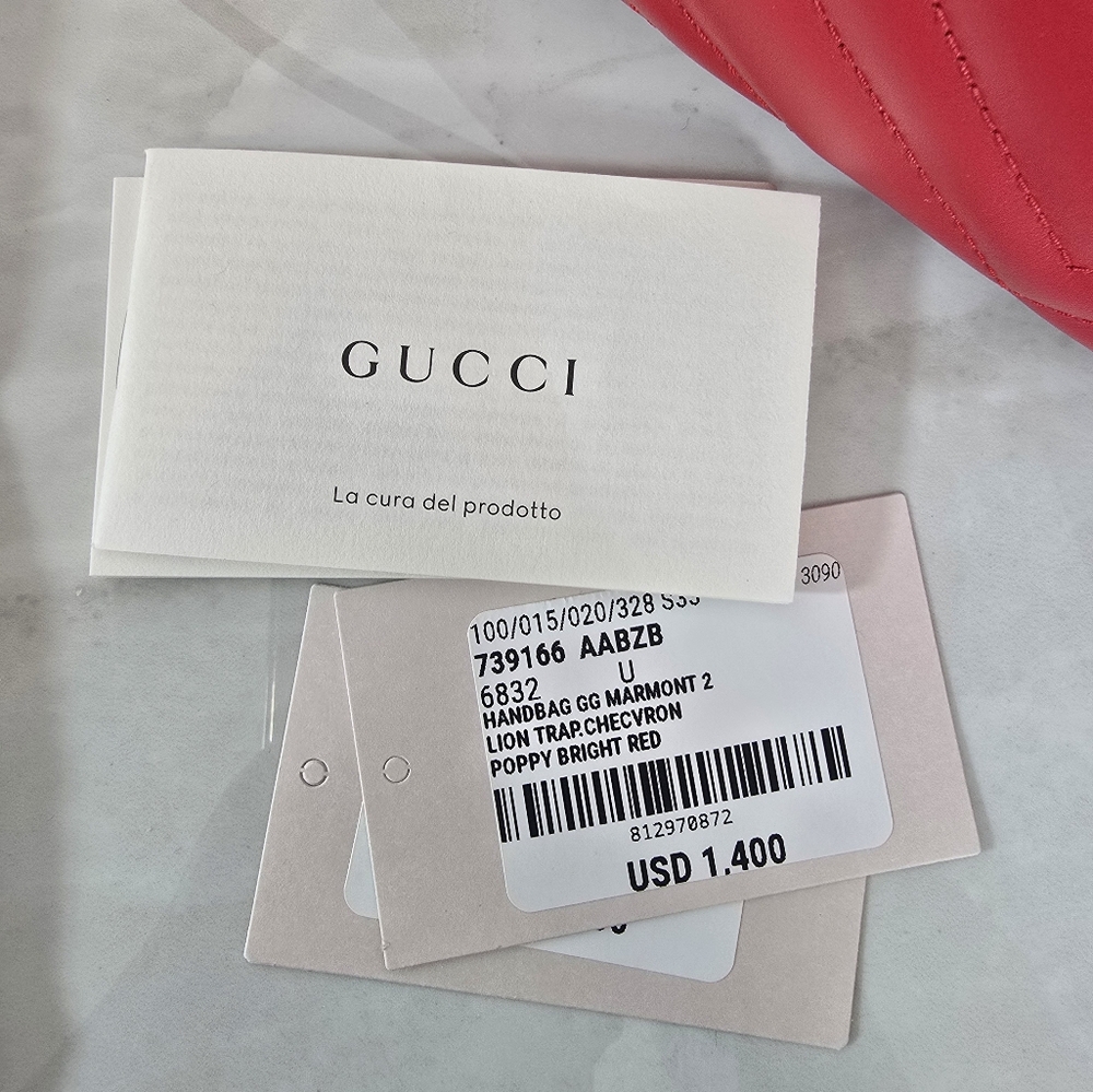 Gucci GG Marmont Red Shoulder Bag - Picture 8 of 9
